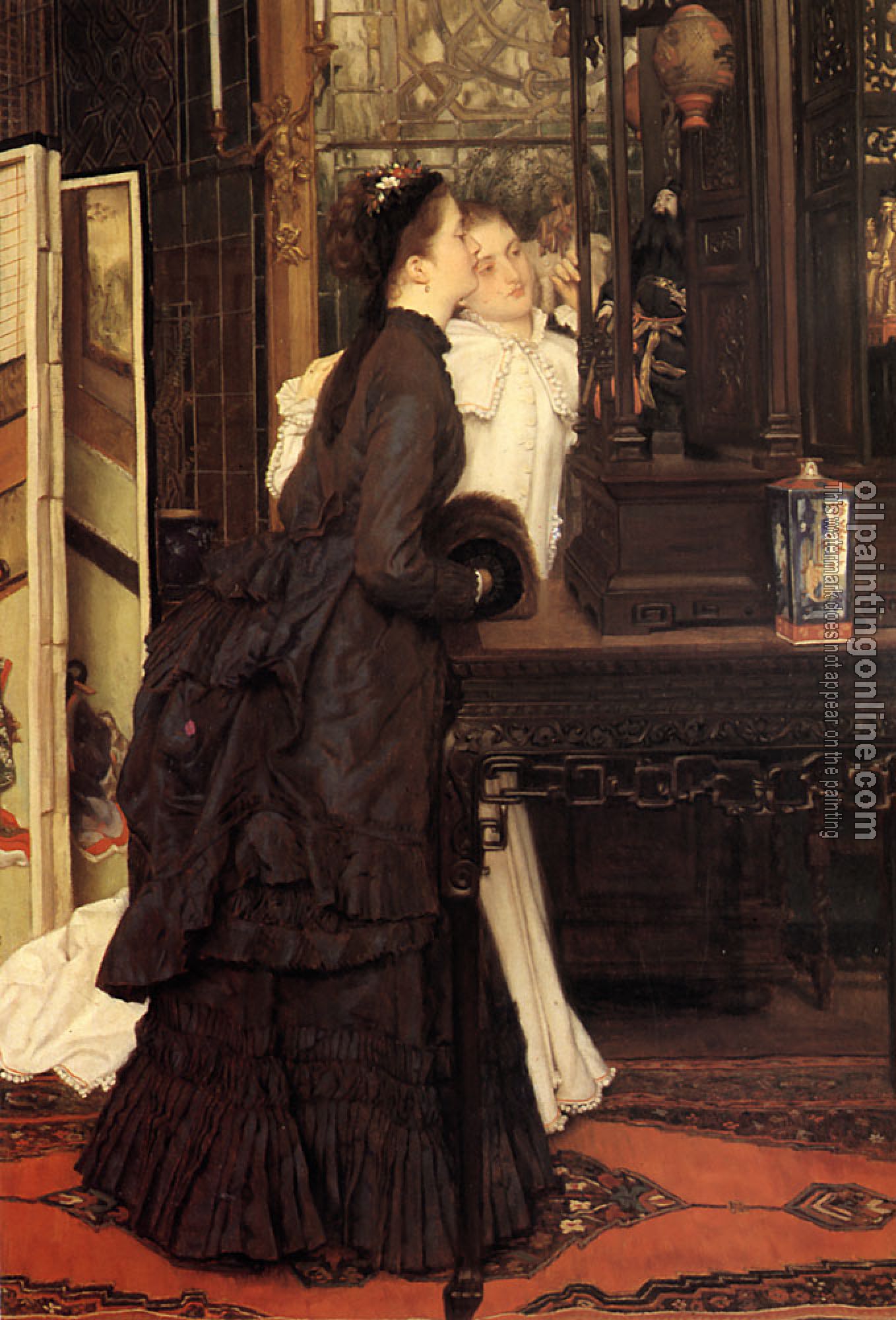 Tissot, James - Young Ladies Looking at Japanese Objects
